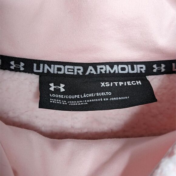 Under Armour Sherpa Mock Neck Fleece Long Sleeve Jacket Light Pink Size XS - Picture 4 of 8